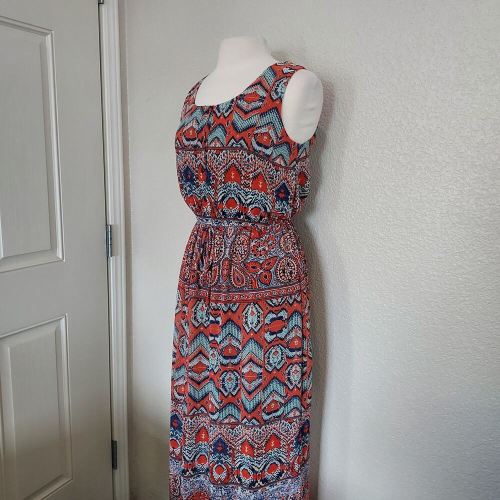 EnFocus Studio Orange Paisley Maxi Dress Size 10 - Picture 10 of 14